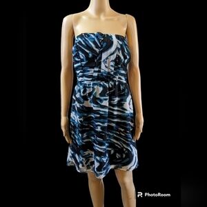Pre-owned Charlotte Russe sleeveless Blue Abstract dress size medium, TC